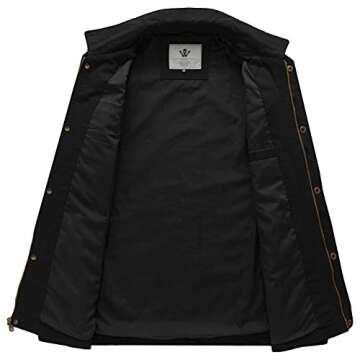 WenVen Men's Casual Cotton Military Jacket - Stylish & Durable