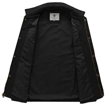WenVen Men's Casual Cotton Military Jacket - Stylish & Durable