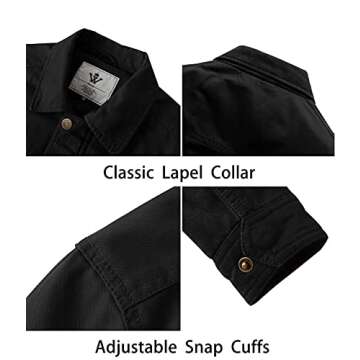 WenVen Men's Casual Cotton Military Jacket - Stylish & Durable