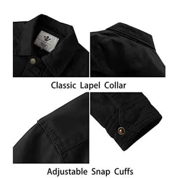WenVen Men's Casual Cotton Military Jacket - Stylish & Durable