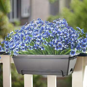 Grunyia 20 Bundles Artificial Flowers, Outdoor Indoor UV Resistant Fake Flowers No Fade Faux Plastic...