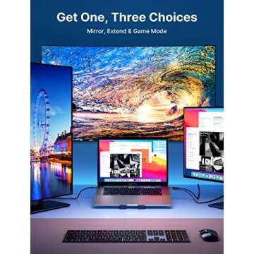 JSAUX USB C to HDMI Cable 10ft | 4K@60Hz | USB 3.1 Type C to HDMI 2.0 Cord for Home Office, (Thunderbolt 3/4 Compatible) with iPhone 16 Pro Max, MacBook Pro/Air, Galaxy S8 to S24, iPad Pro, iMac-Black