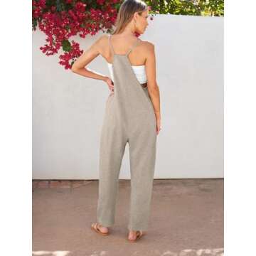 Trendy Queen Jumpsuits for Women Casual Summer Onesie Rompers Sleeveless Loose Baggy Overalls Jumper...