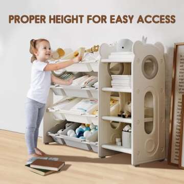 CHORBEYCH Kids Toy Storage Organizer Toy Organizers Storage Bins with 12 Toy Storage Bins -Experience Easy Storage Toy Storage Organizer for Living Room