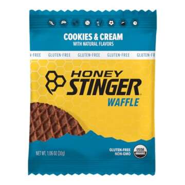 Honey Stinger Organic Gluten Free Cookies & Cream Waffle - Energy Stroopwafel for Exercise and Perfo...