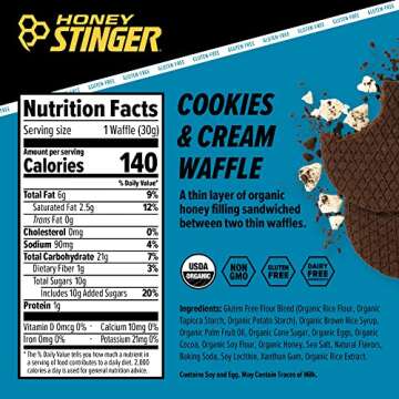 Honey Stinger Gluten Free Energy Waffle Cookies & Cream