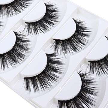Wleec Beauty Dramatic False Eyelashes Handmade Long Fake Lashes Pack F27/L (15 Pairs/3 Pack)