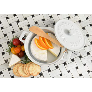 Creative Co-Op Brie Bakers Set with Lids & Spreaders