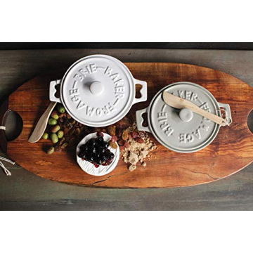 Creative Co-Op Brie Bakers Set with Lids & Spreaders