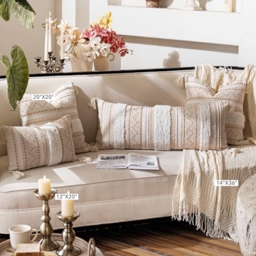 BlissBlush Boho Decorative Lumbar Pillow Cover