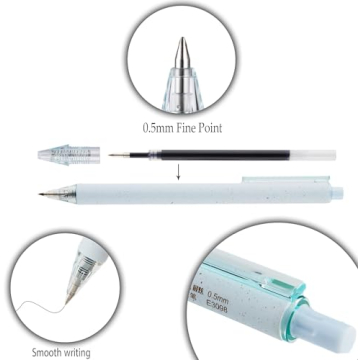 RIANCY Pink Gel Pens - Smooth Quick Dry Set of 12