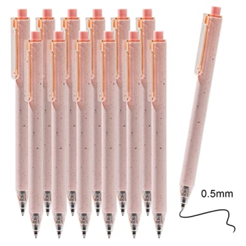 RIANCY Pink Gel Pens - Smooth Quick Dry Set of 12