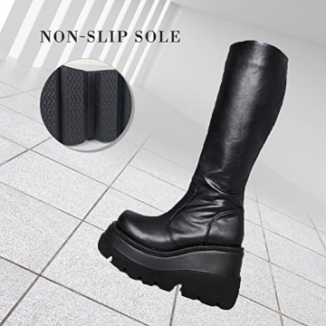 CELNEPHO Womens Stylish High Platform Combat Boots