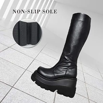 CELNEPHO Womens Stylish High Platform Combat Boots