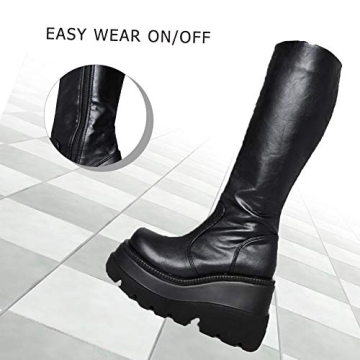 CELNEPHO Womens Stylish High Platform Combat Boots