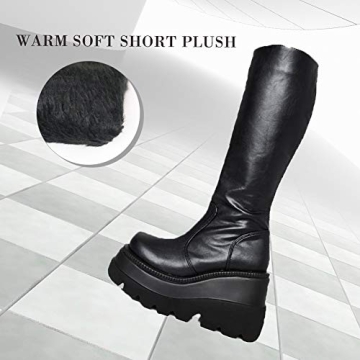 CELNEPHO Womens Stylish High Platform Combat Boots