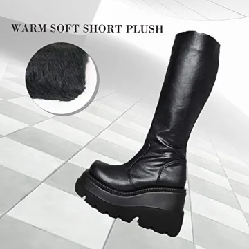 CELNEPHO Womens Stylish High Platform Combat Boots
