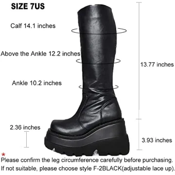 CELNEPHO Womens Stylish High Platform Combat Boots