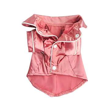 Lifeunion Small Cats Dogs Pajamas Pet Soft Silk Lapel Two-Legged Sleepwear Shirt for All Season (Large, Pink)