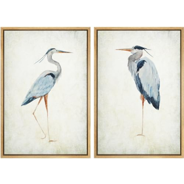 MUDECOR Framed Canvas Art Heron Bird Illustrations 16x24