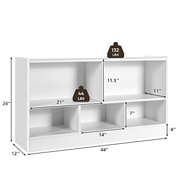 Tangkula 5 Cube Bookcase White Storage Shelf Organizer