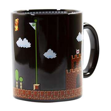 Nintendo Super Mario 8-Bit Boss Black Coffee Mug | Collectibles