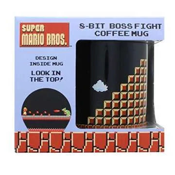 Nintendo Super Mario 8-Bit Boss Black Coffee Mug | Collectibles