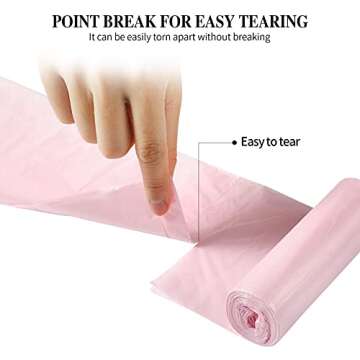 5 Rolls Small Trash Bags - 100 Counts Durable 4 Gallon Small Garbage Bags for home office kitchen Ba...