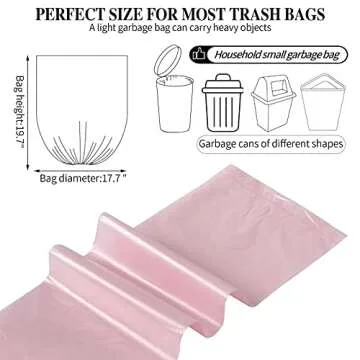 Durable Pink Trash Bags - Perfect for Home & Office
