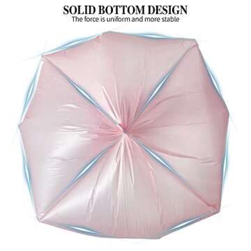 5 Rolls Small Trash Bags - 100 Counts Durable 4 Gallon Small Garbage Bags for home office kitchen Bathroom Bedroom Trash Can liners（Pink）