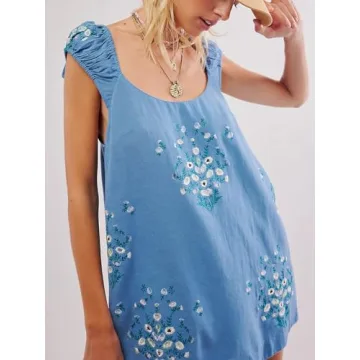 Loafawes Floral Embroidered Dress for Summer Fun