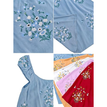 Loafawes Floral Embroidered Dress for Summer Fun
