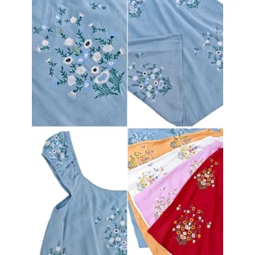 Loafawes Floral Embroidered Dress for Summer Fun