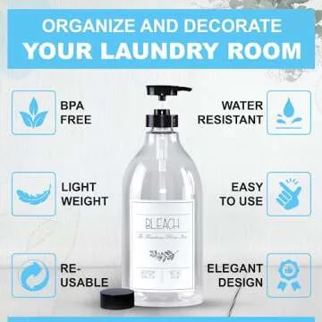 Farmhouse Bleach Dispenser - Stylish & BPA-Free 1/2 Gallon