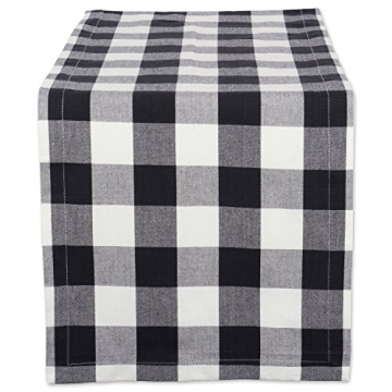 DII Buffalo Check Collection Classic Farmhouse Table Runner - 14x72, Black & White