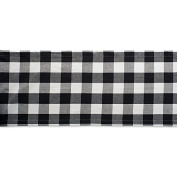 DII Buffalo Check Farmhouse Table Runner, Black & White 14x72