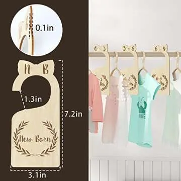 Malihome [Upgraded] Premium Wood Baby Closet Dividers Set of 7 from Newborn to 24 Months Baby Clothes Organizer Nursery Baby Closet Hanger Organizers Decor for Baby Boys or Girls (DoubleSided-1)