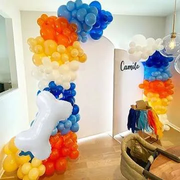 168Pcs Blue Orange Dog Balloons for Celebrations