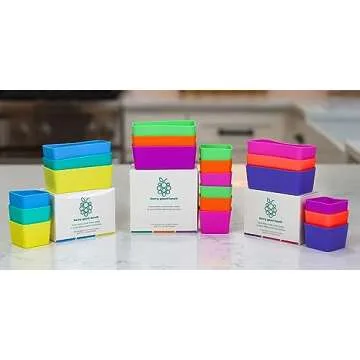 Colorful Silicone Lunch Box Dividers Set - Meal Prep Made Fun