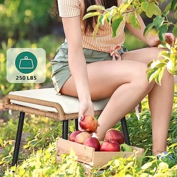 YITAHOME 2-Piece Outdoor Wicker Ottoman Set for Comfort