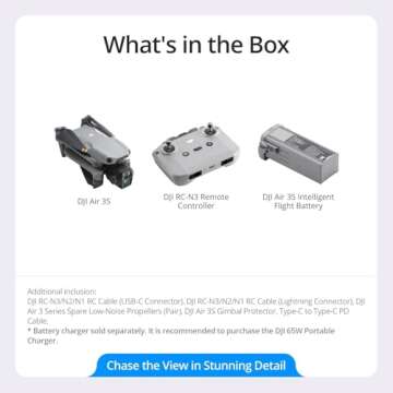 DJI Air 3S (RC-N3), Drone with Camera 4K, Dual-Camera Drone with Wide-Angle Camera, 4K/60fps HDR Video, 45-Min Max Flight Time, 20km Transmission Range + Complete Accessory Bundle