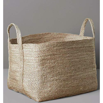 GooBloo Extra Large Handmade Woven Storage Basket 100% Jute Rope - 20” x 14” Tall Decorative Rope Basket for Living Room, Toys, Storage, Towels or Nursery - Wicker Baskets - Handmade Natural Hamper