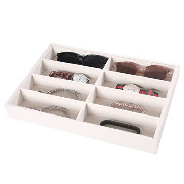 Pangkeep Beige Velvet 8 Grid Sunglass Organizer - Stackable