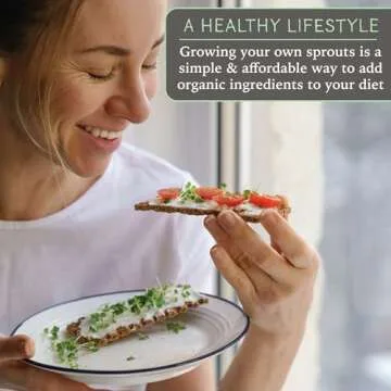 Elementi Sprouting Lids for Wide Mouth Mason Jars - Eco-Friendly Kit for Organic Sprouts, Durable St...