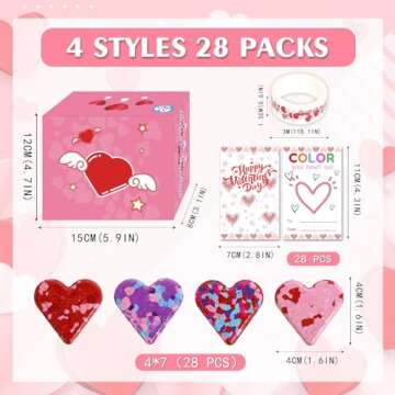 ONEHAUS Valentines Day Cards for Kids - 28Pcs Kids Valentines Cards With Cute Crayon for School Clas...