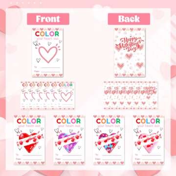 ONEHAUS Valentines Day Cards for Kids - 28Pcs Kids Valentines Cards With Cute Crayon for School Class Gift Exchange, Perfect Valentines Day Gift Cards for Kids Classroom Exchange