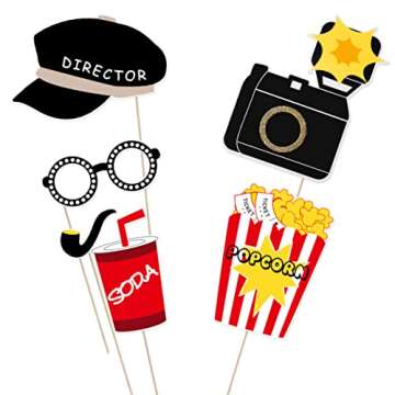 LUOEM Movie Night Photo Props Kit for Unforgettable Memories