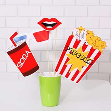 LUOEM Movie Night Photo Props Kit for Unforgettable Memories