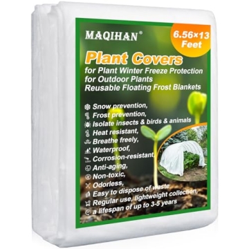 MAQIHAN Plant Cover - 6.5 ft x 13 ft Plant Covers Freeze Protection, Winter Plant Covers Freeze Prot...