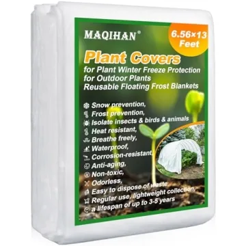 MAQIHAN Plant Cover - 6.5 ft x 13 ft Plant Covers Freeze Protection, Winter Plant Covers Freeze Prot...